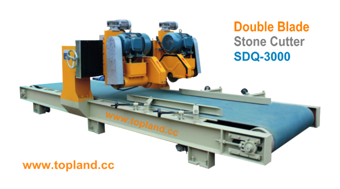 SDQ-3000 Double Blades Stone Edge Cutter With Belt Table